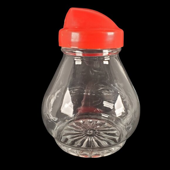 Vintage Gemco Federalware Salt & Pepper Shakers Clear Glass Green & Red Lids - Picture 5 of 7